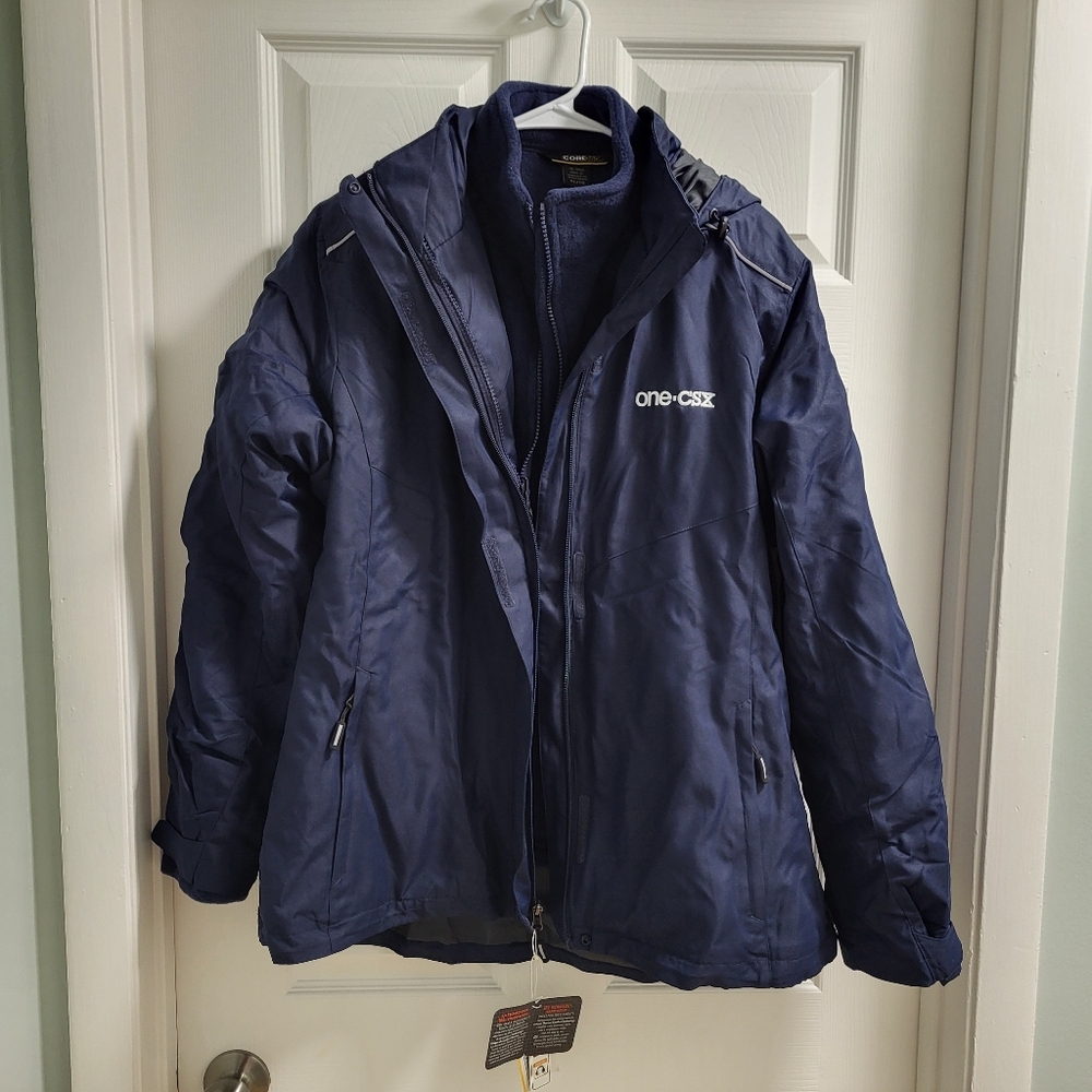 CSX ONECSX ONE CSX Railroad 2 In 1 Jacket Coat Navy Blue XL